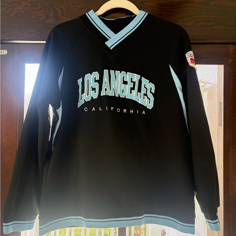 Los Angeles California Black & Light Blue Pullover